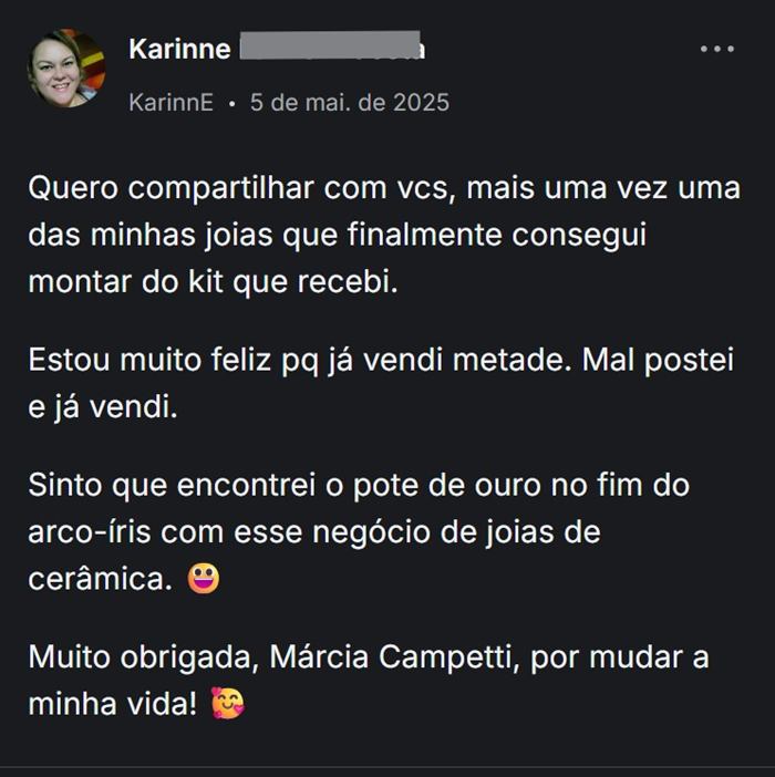 Print de depoimento de argilheira 5